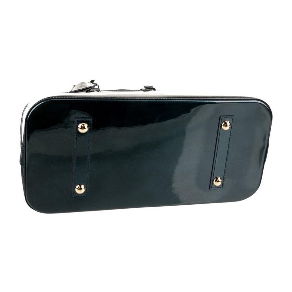 Louis Vuitton Alma GM Top Handle Bag Vernis Patent Leather Bleu Nuit - Picture 11 of 12